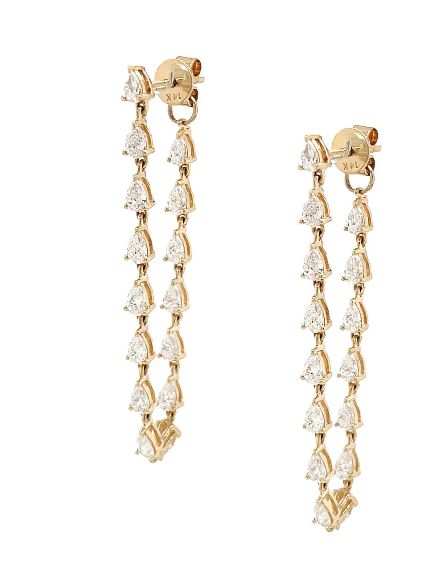Diamond & Gold Teardrop Earrings