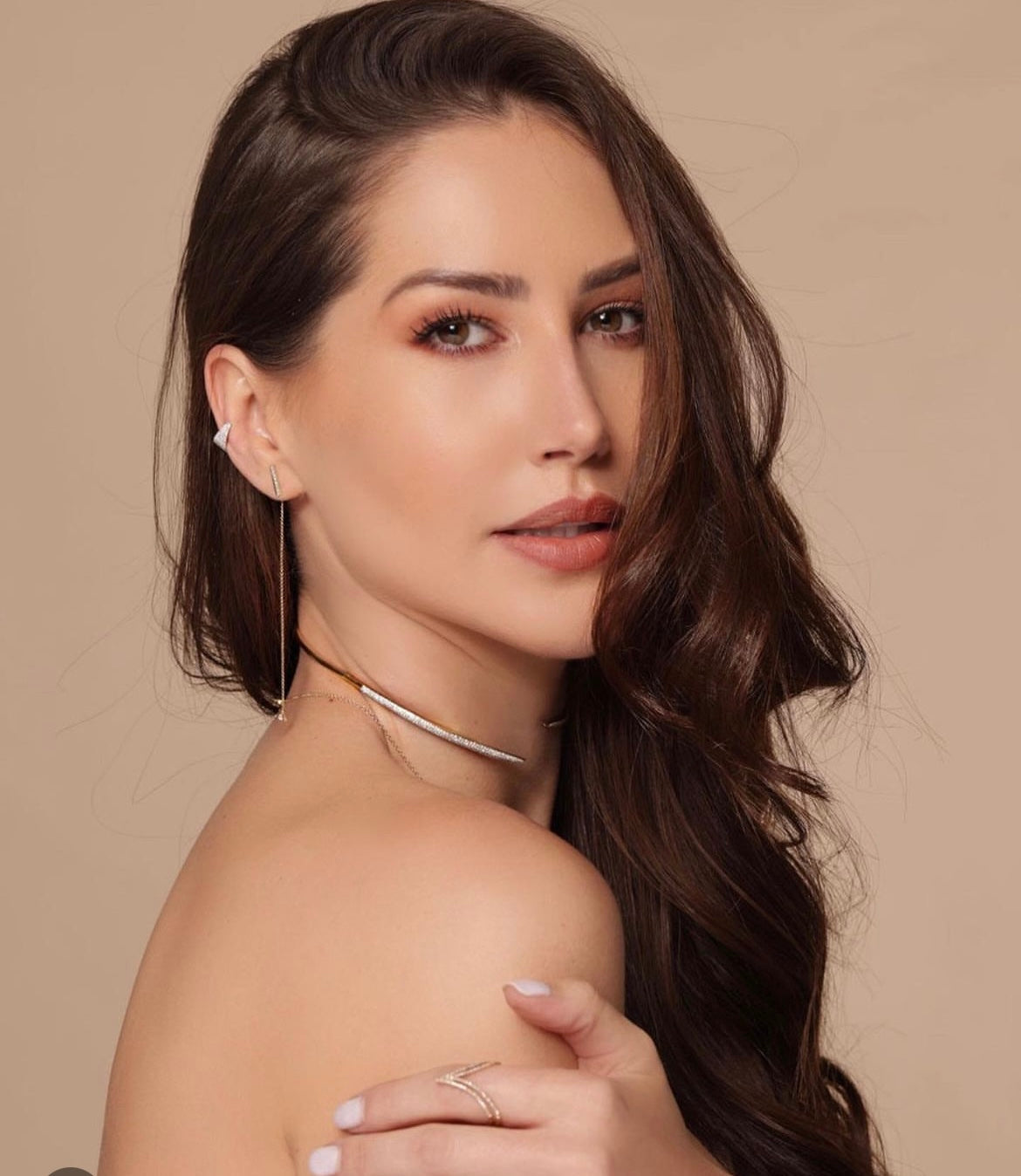 Diamond & Gold Bar Long Earrings