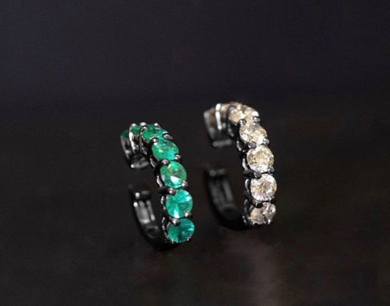 Cuff Diamond White Gold Earrings