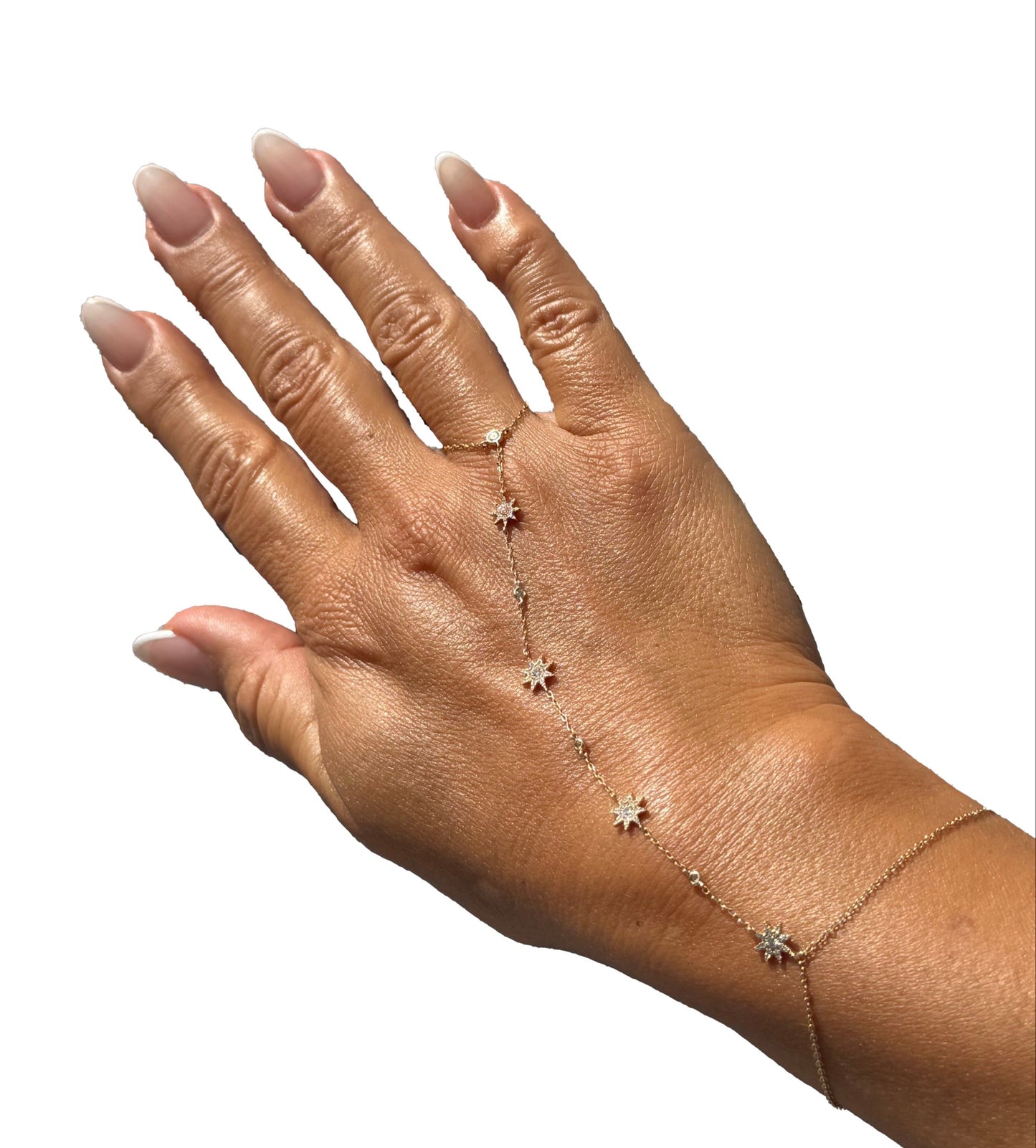 Diamond & Gold Starburst Hand Chain