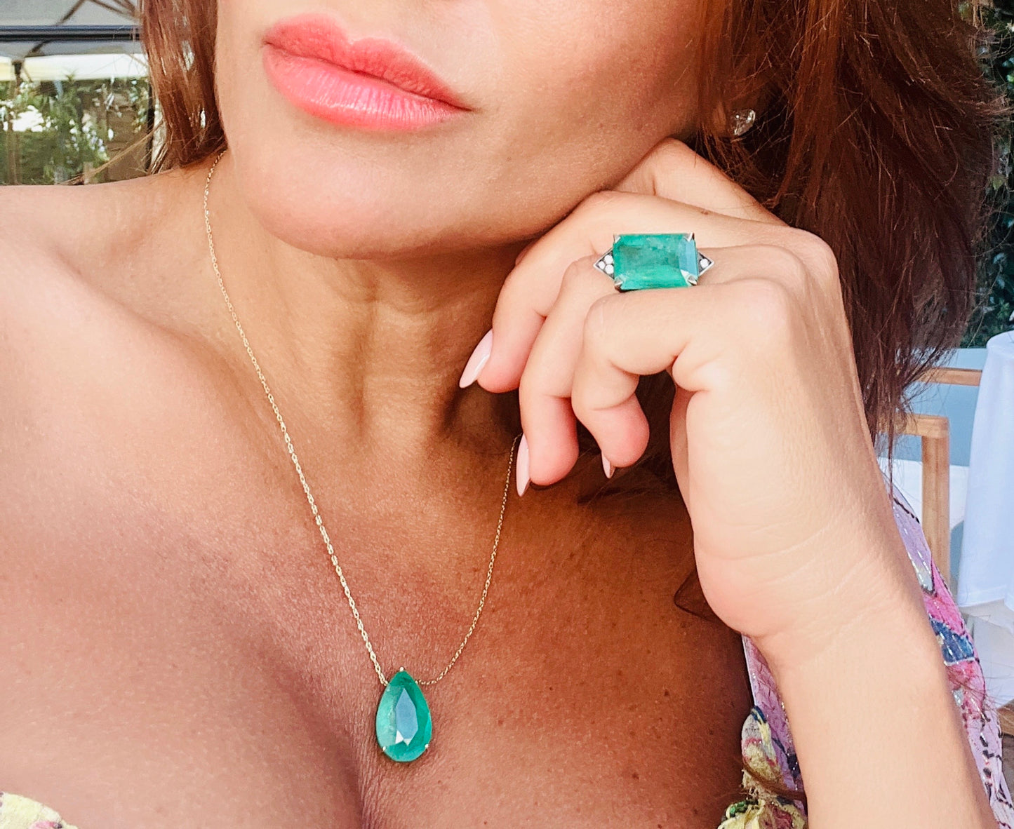 Colombia Emerald & Gold Necklace