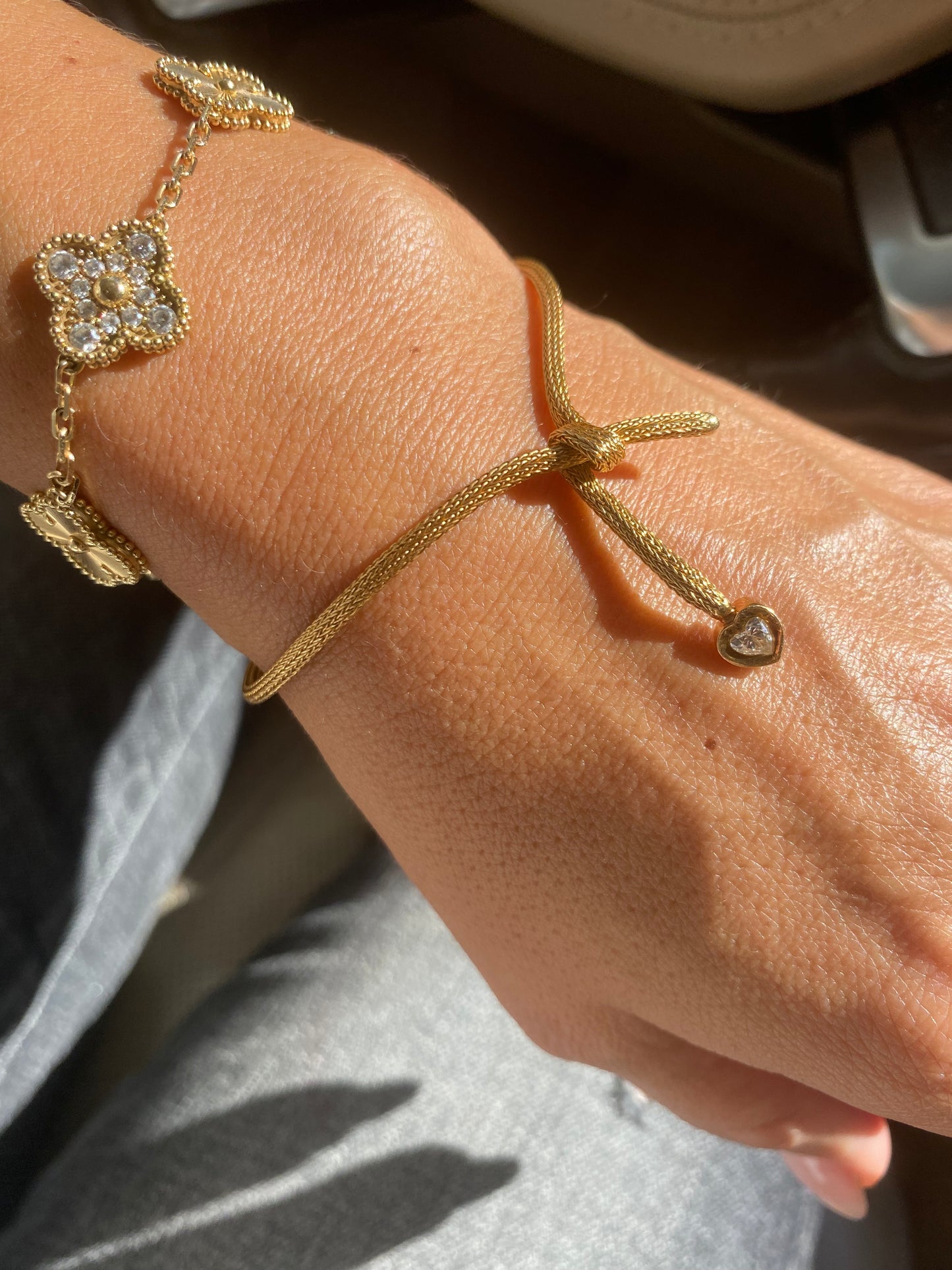 Gold & Diamond Heart Bracelet