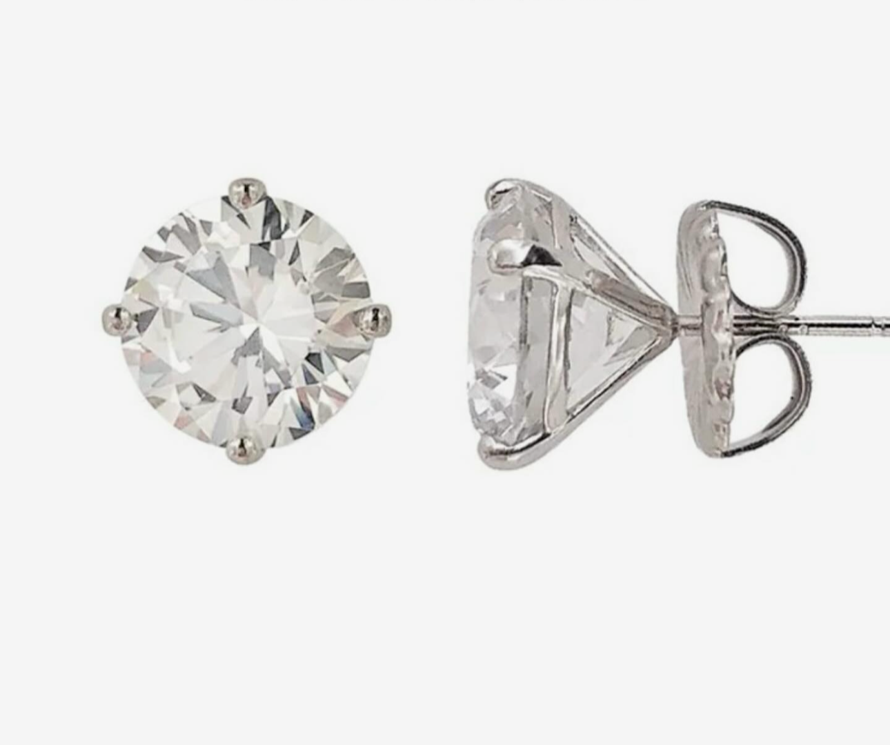 Diamond White Gold Stud Piercing Earrings