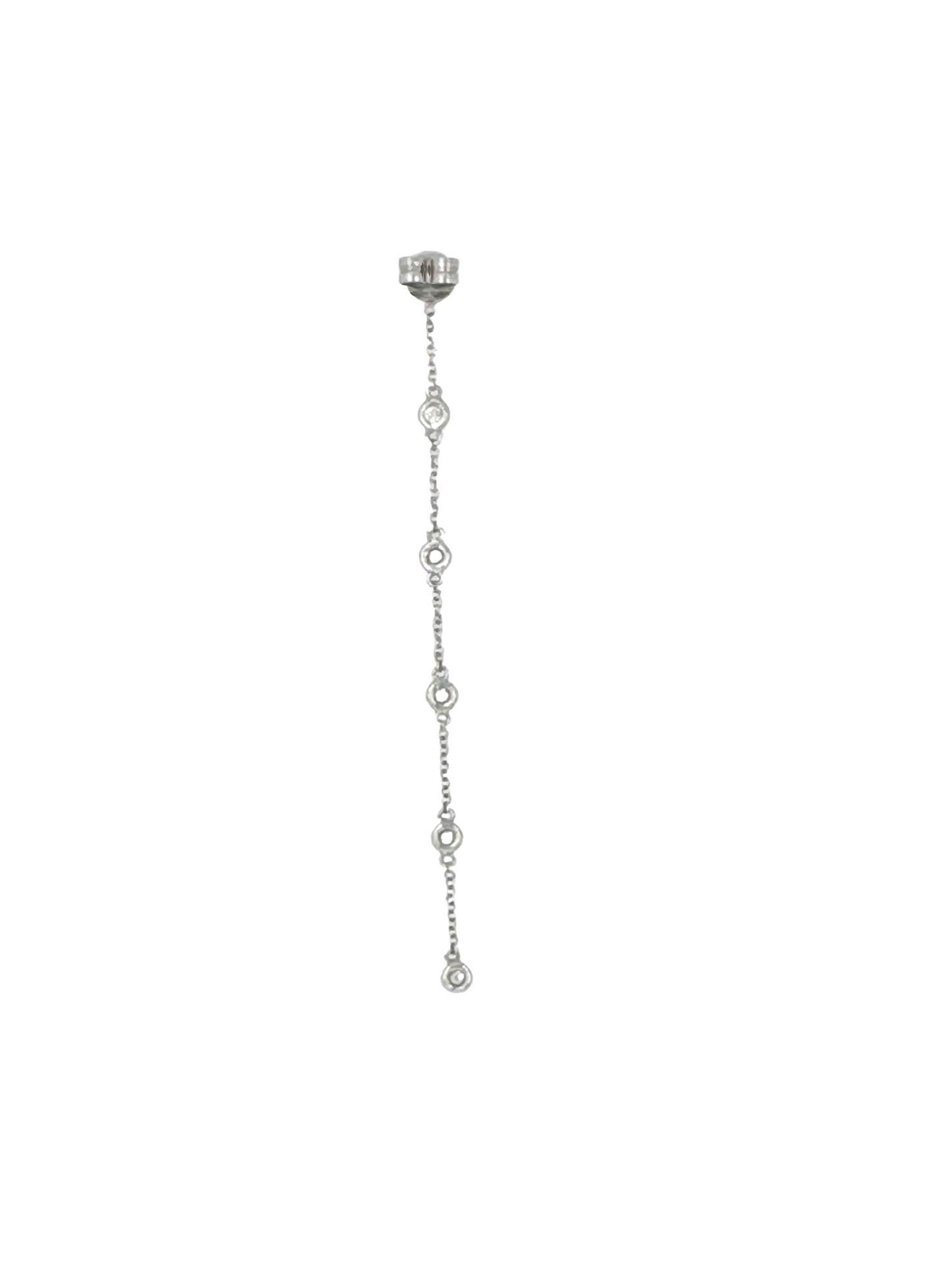 Diamond & White Gold Station Chain Earring