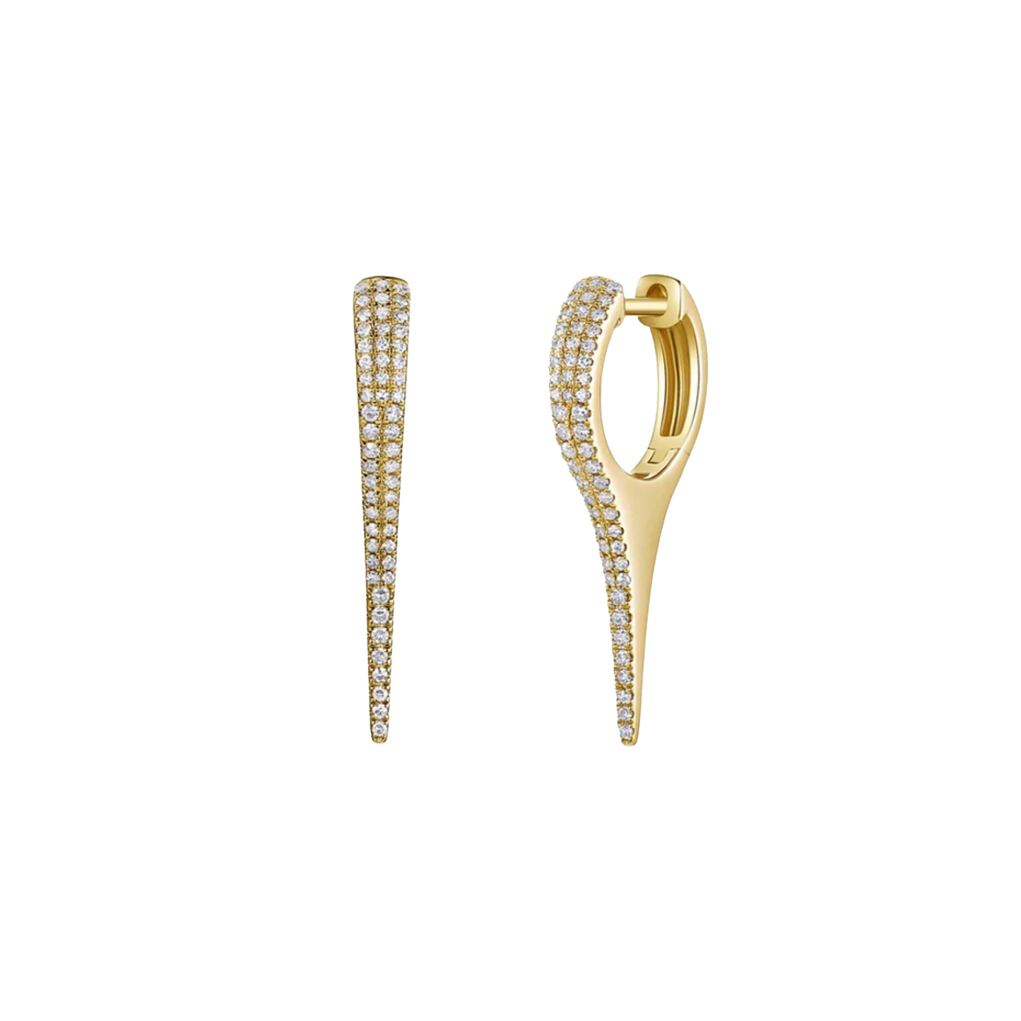 Diamond & Yellow Gold Spike Earrings