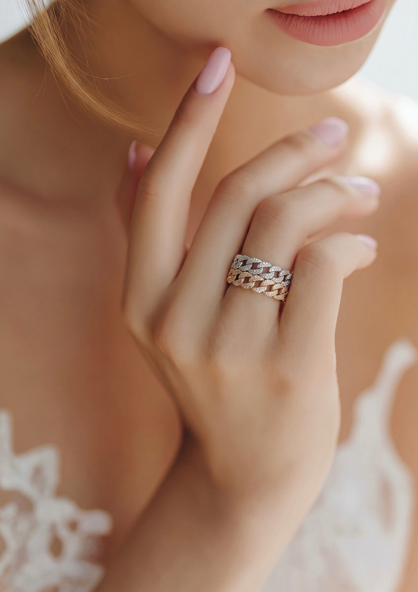 Diamond & Gold Cuban Ring
