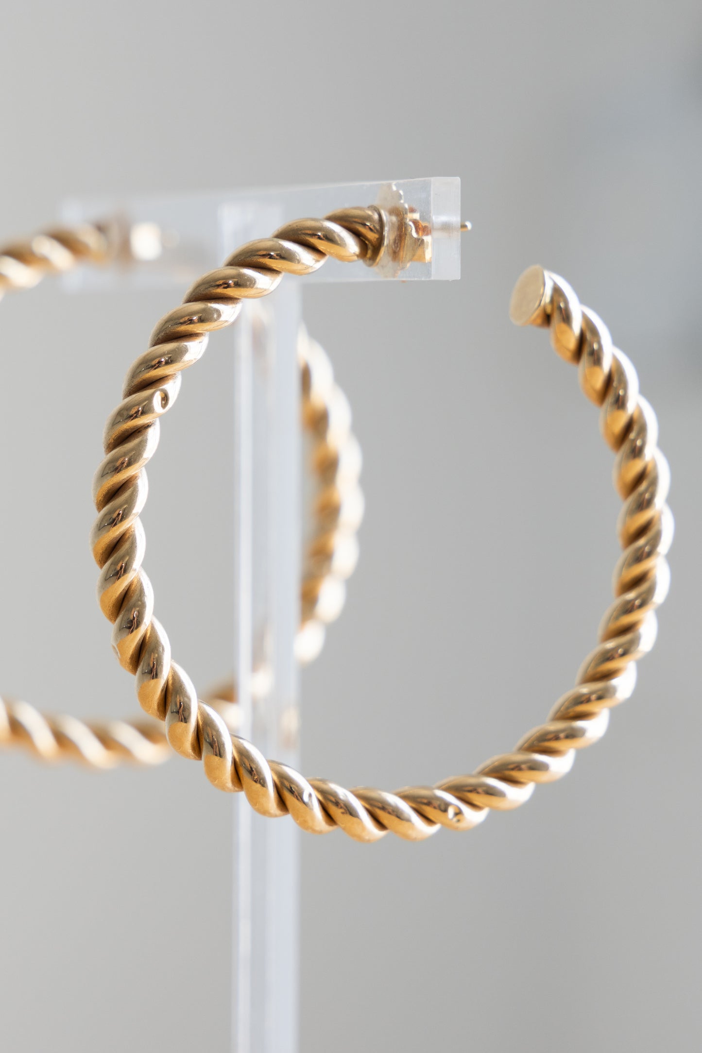 Gold Twist Hoop Earrings