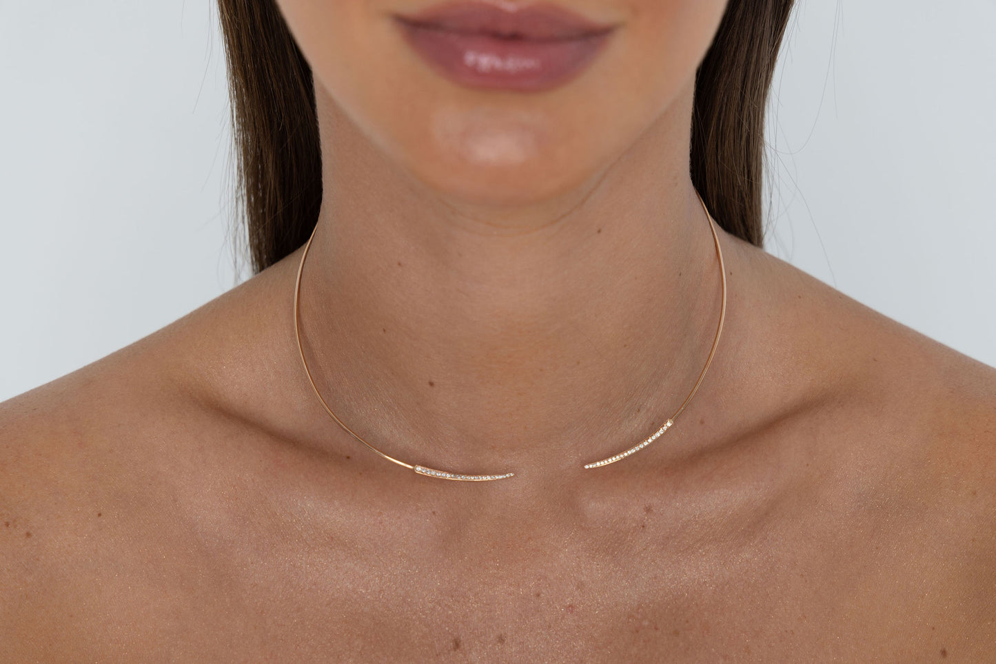 Diamond & Rose Gold Cuff Choker