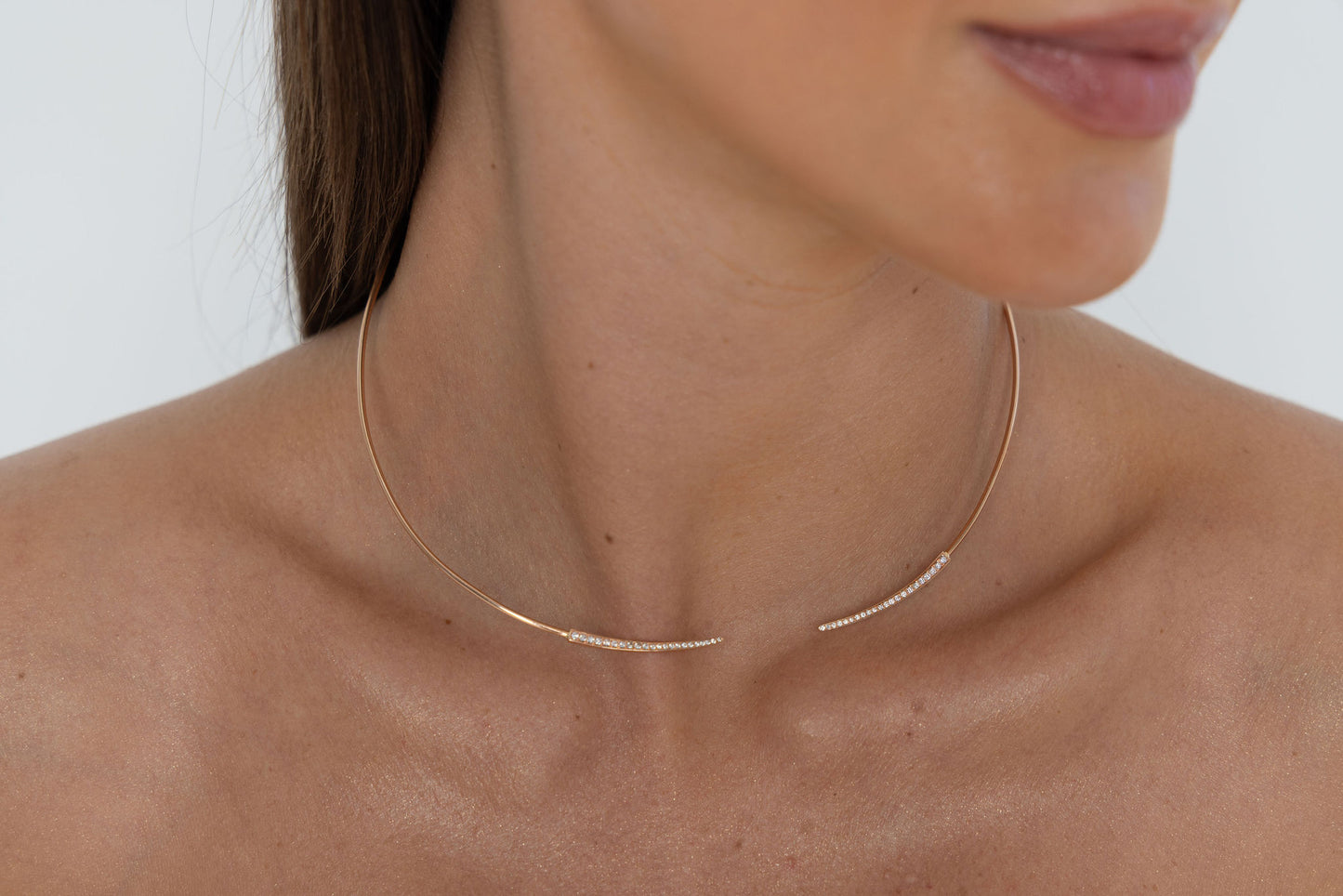 Diamond & Rose Gold Cuff Choker