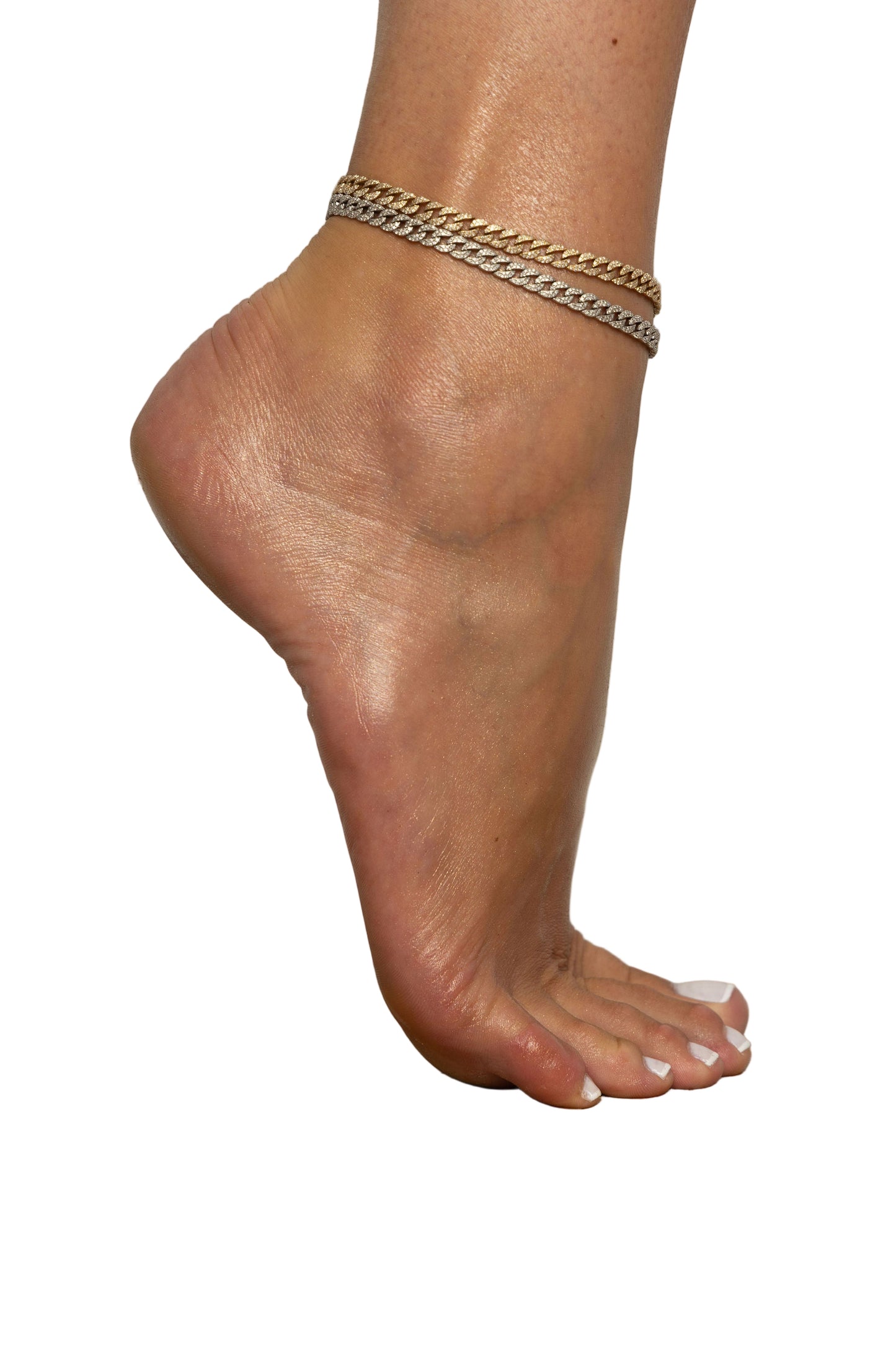 Diamond & Yellow Gold Cuban Anklet