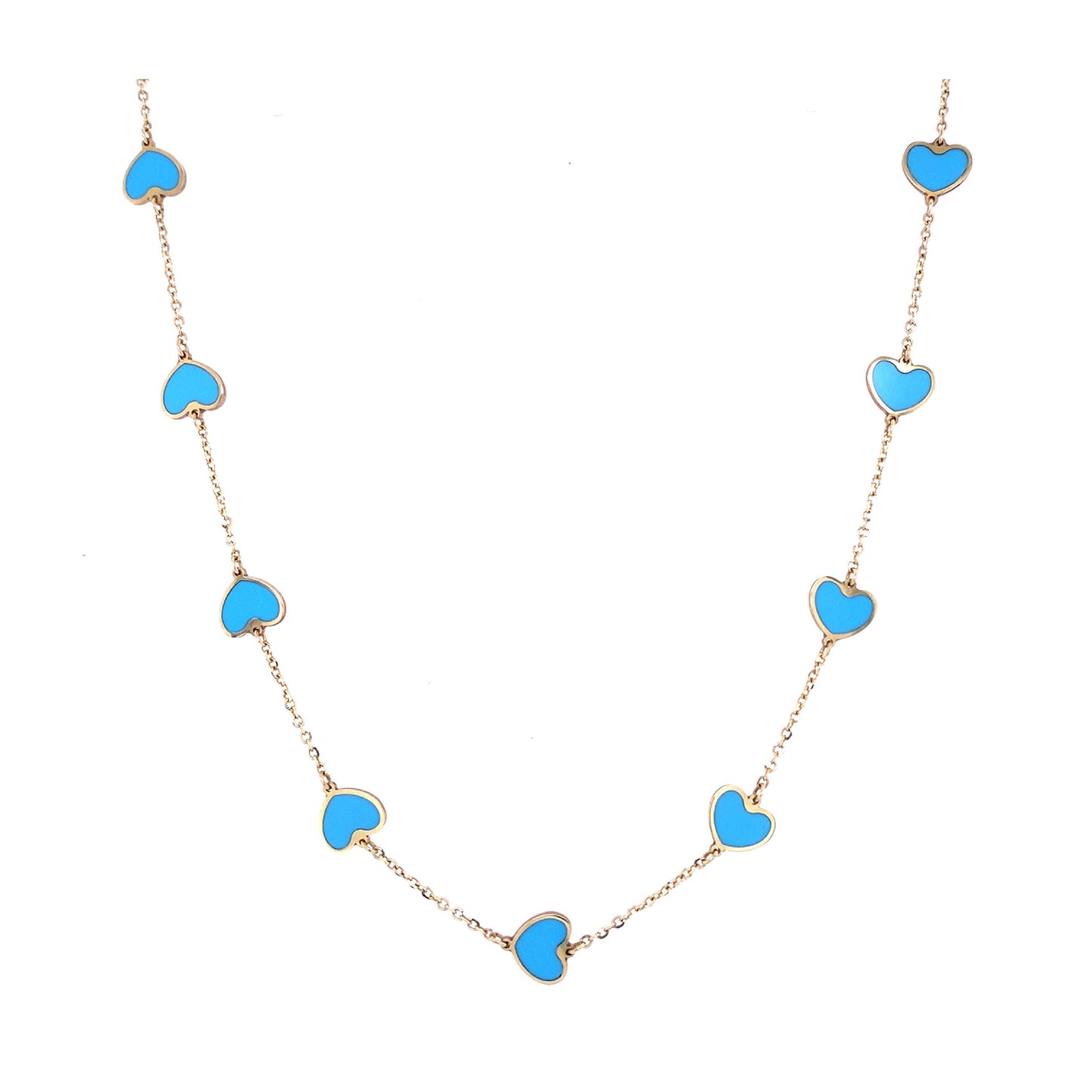 Turquoise & Gold Heart Necklace