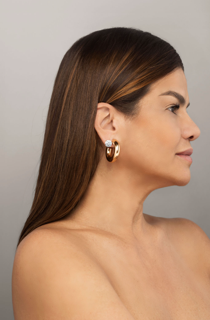 Diamond White Gold Stud Piercing Earrings
