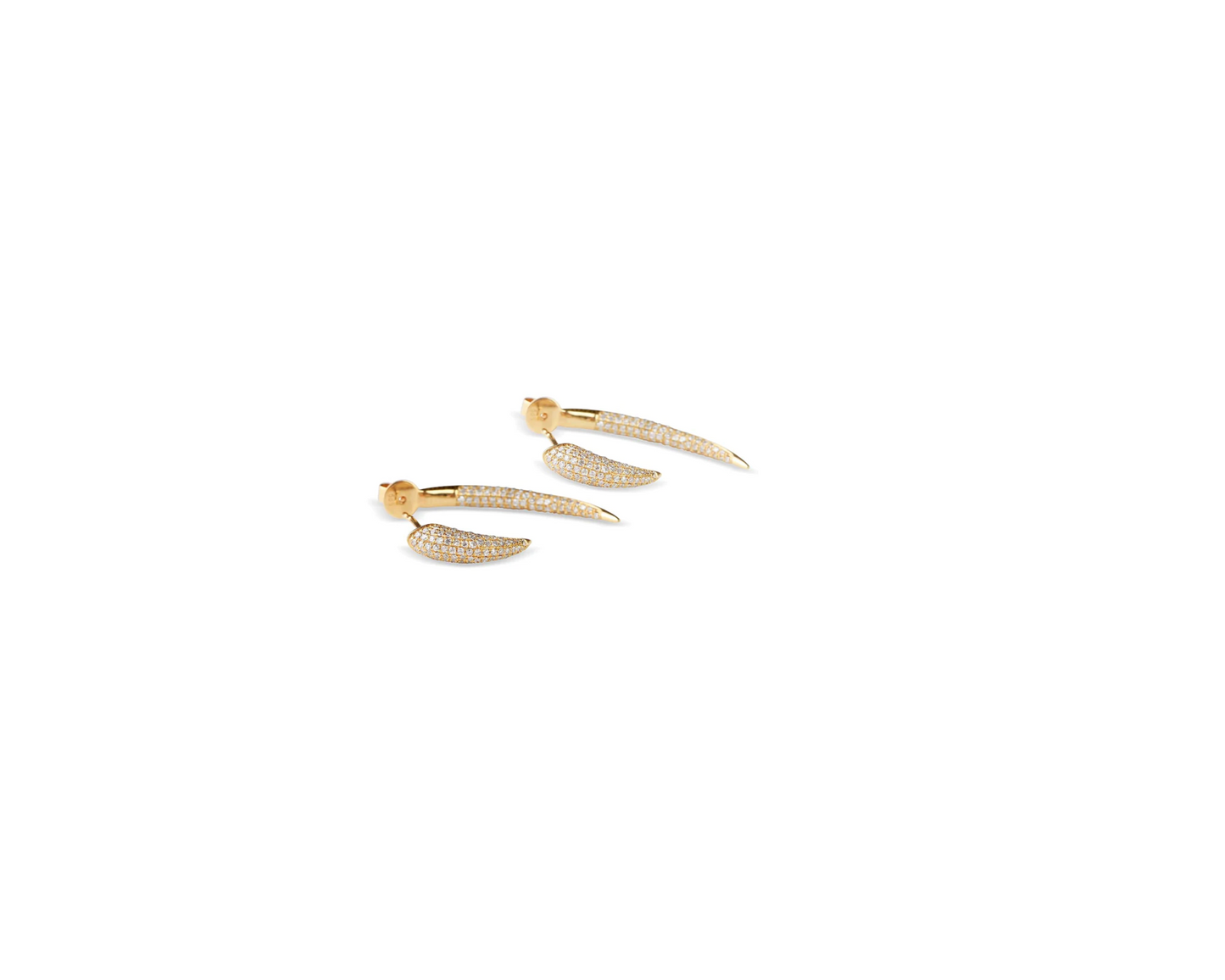 Diamond & Gold Horn Earrings