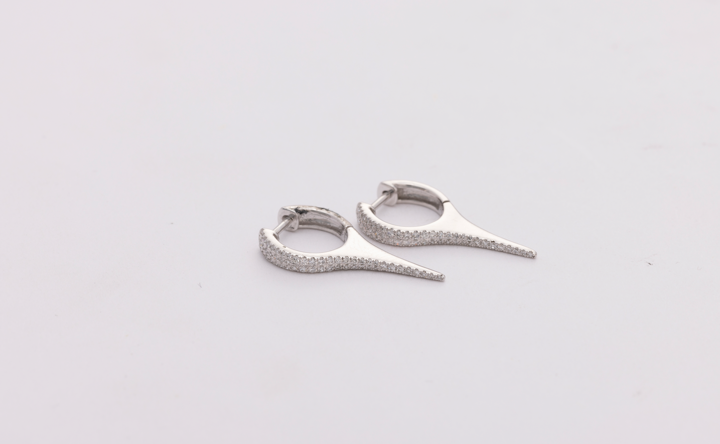 Diamond & White Gold Spike Earrings