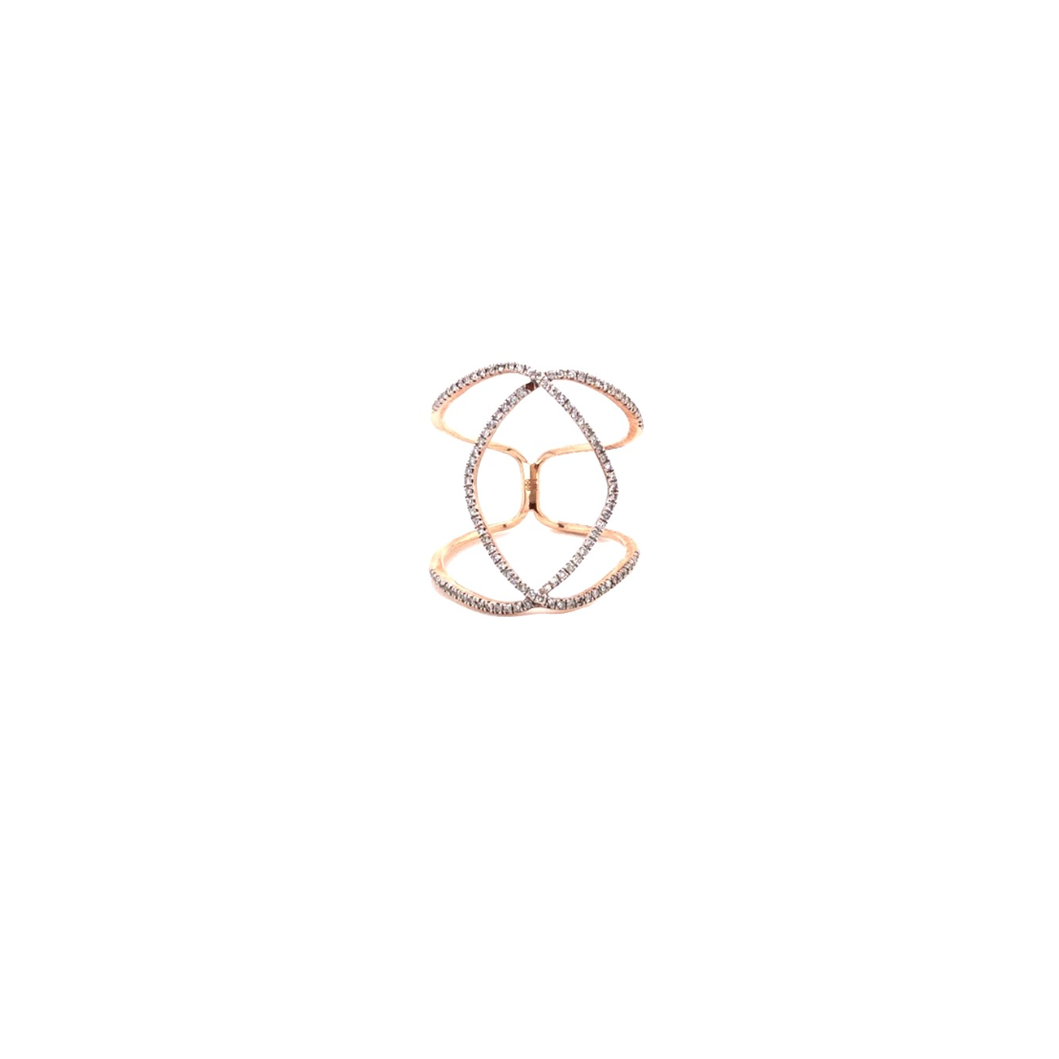 Diamond & Rose Gold Wrap Pave Ring