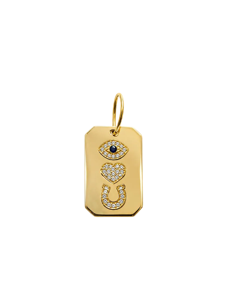 Evil Eye, Heart & Horseshoe Charm