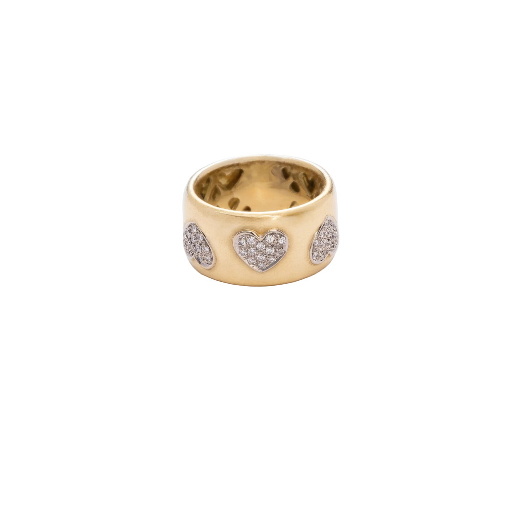 Gold & Diamond Heart Ring
