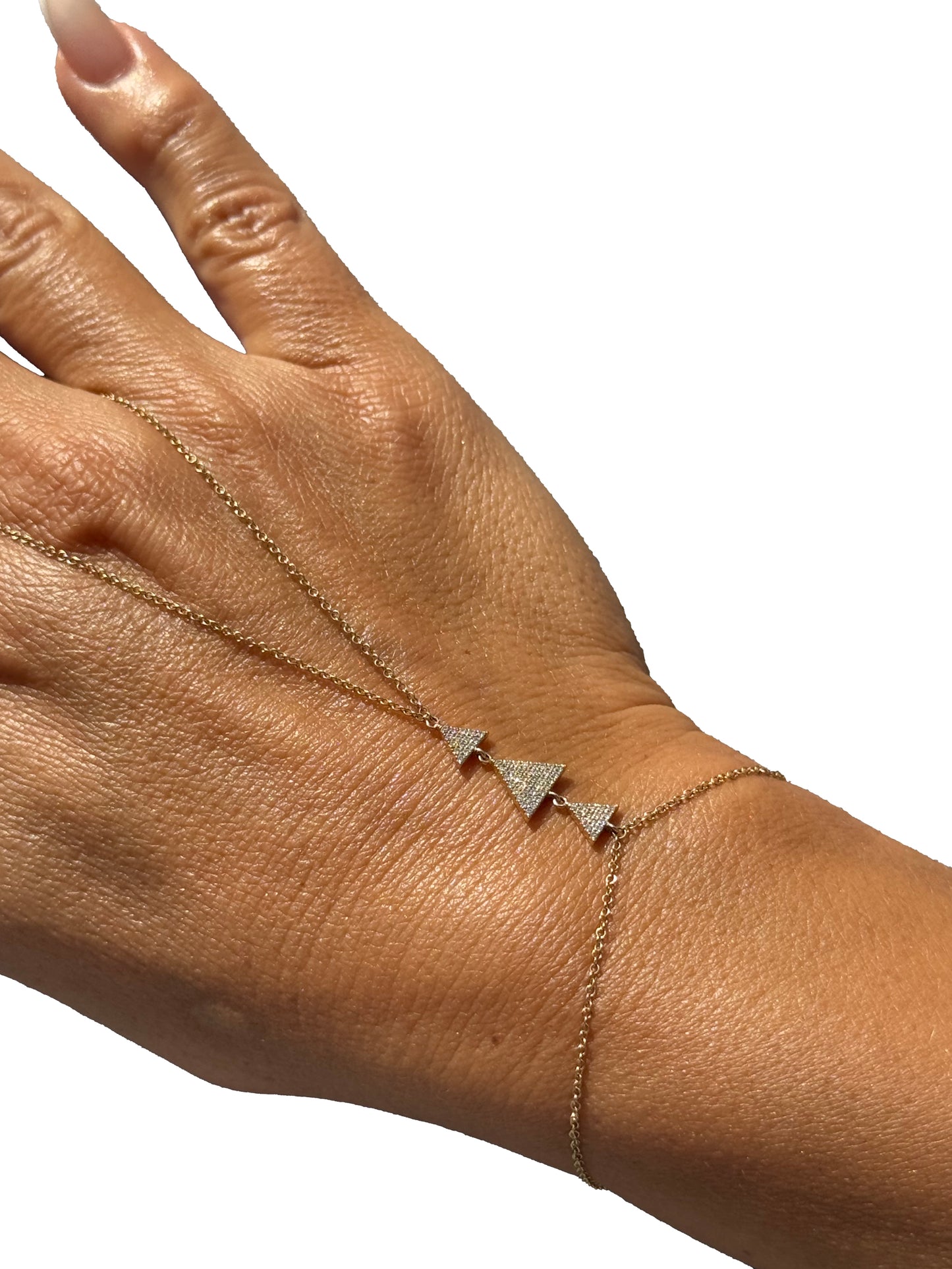 Diamond & Gold Triangle Hand Chain