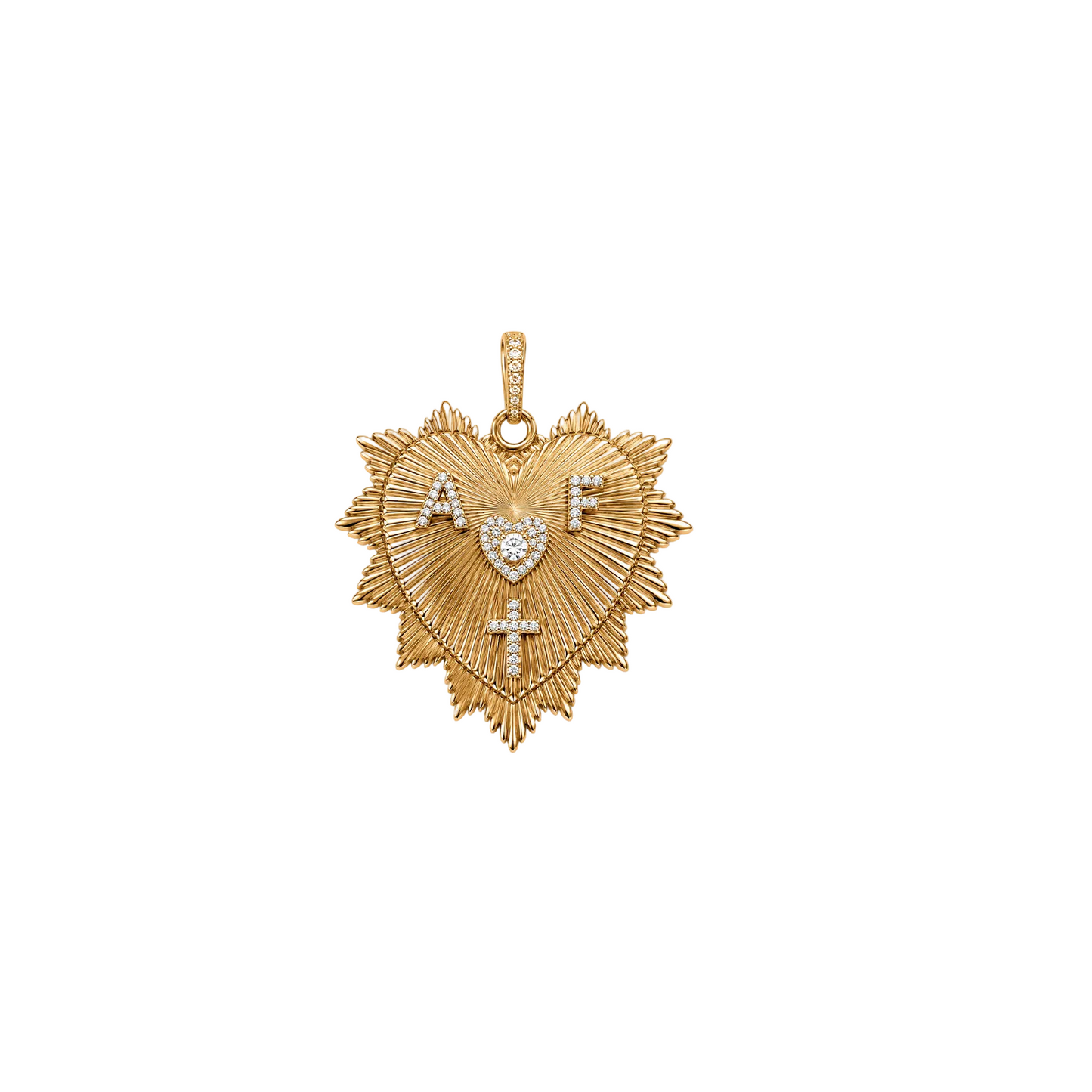 Family Fluted Heart Charm