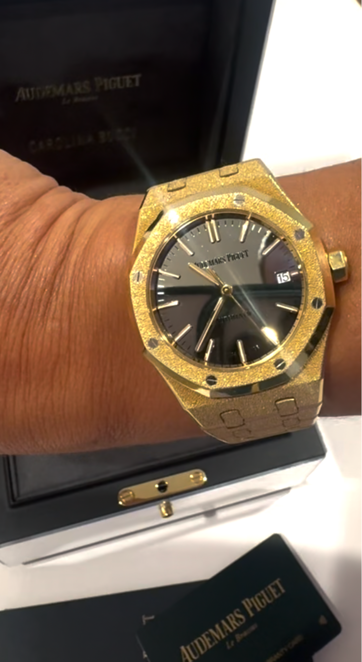 Audemars Piguet Royal Oak Carolina Bucci Frosted Gold Watch