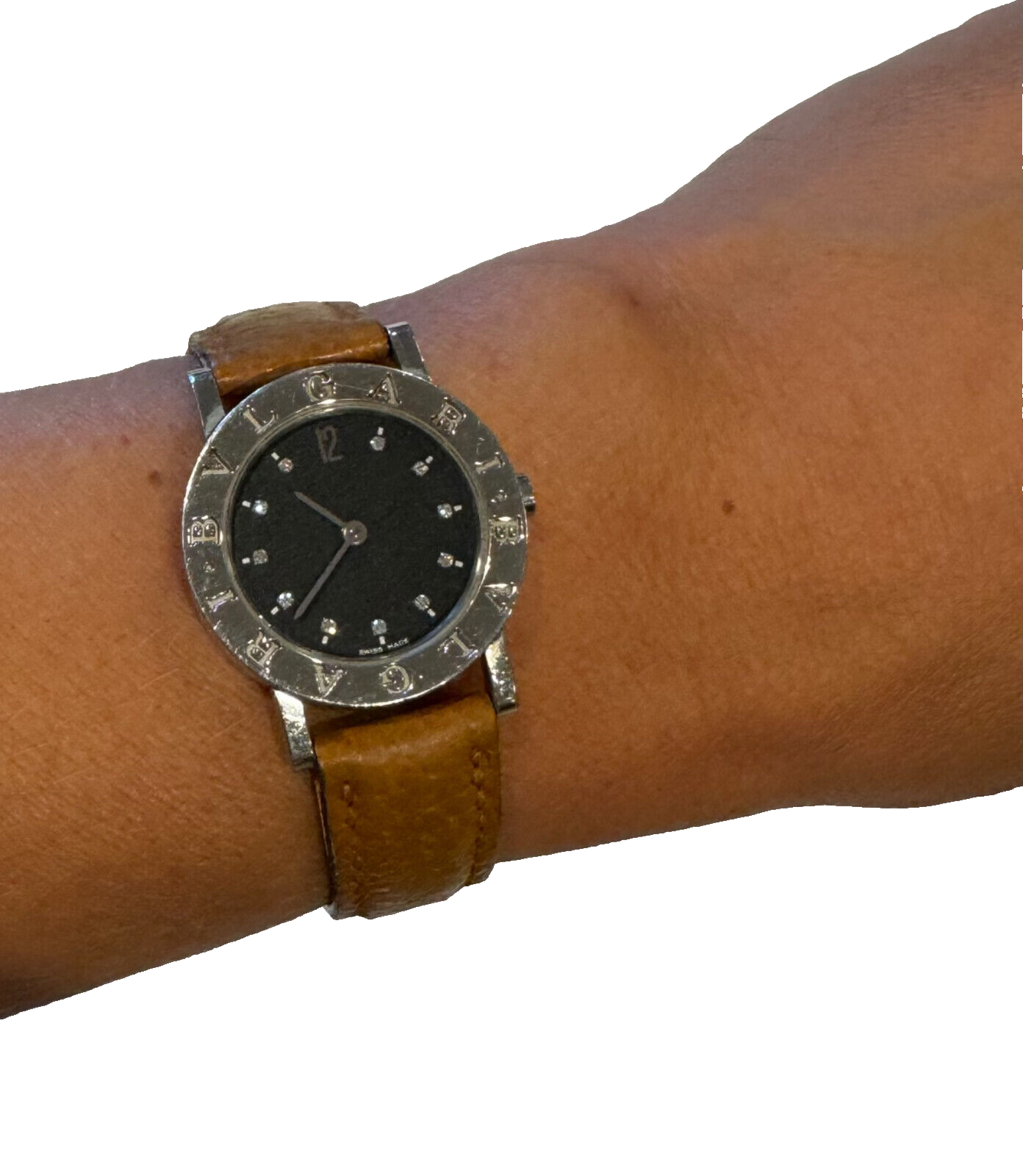 Bvlgari Stainless Steal Diamond Wrist Watch
