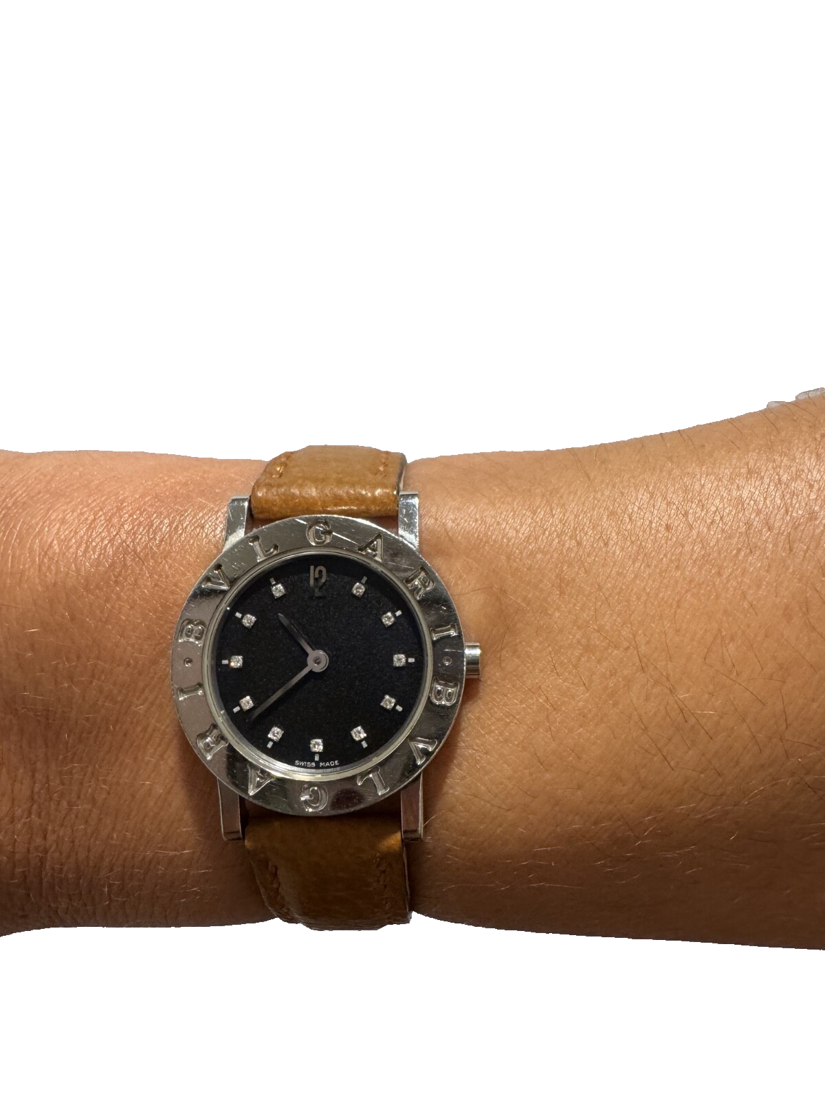 Bvlgari Stainless Steal Diamond Wrist Watch