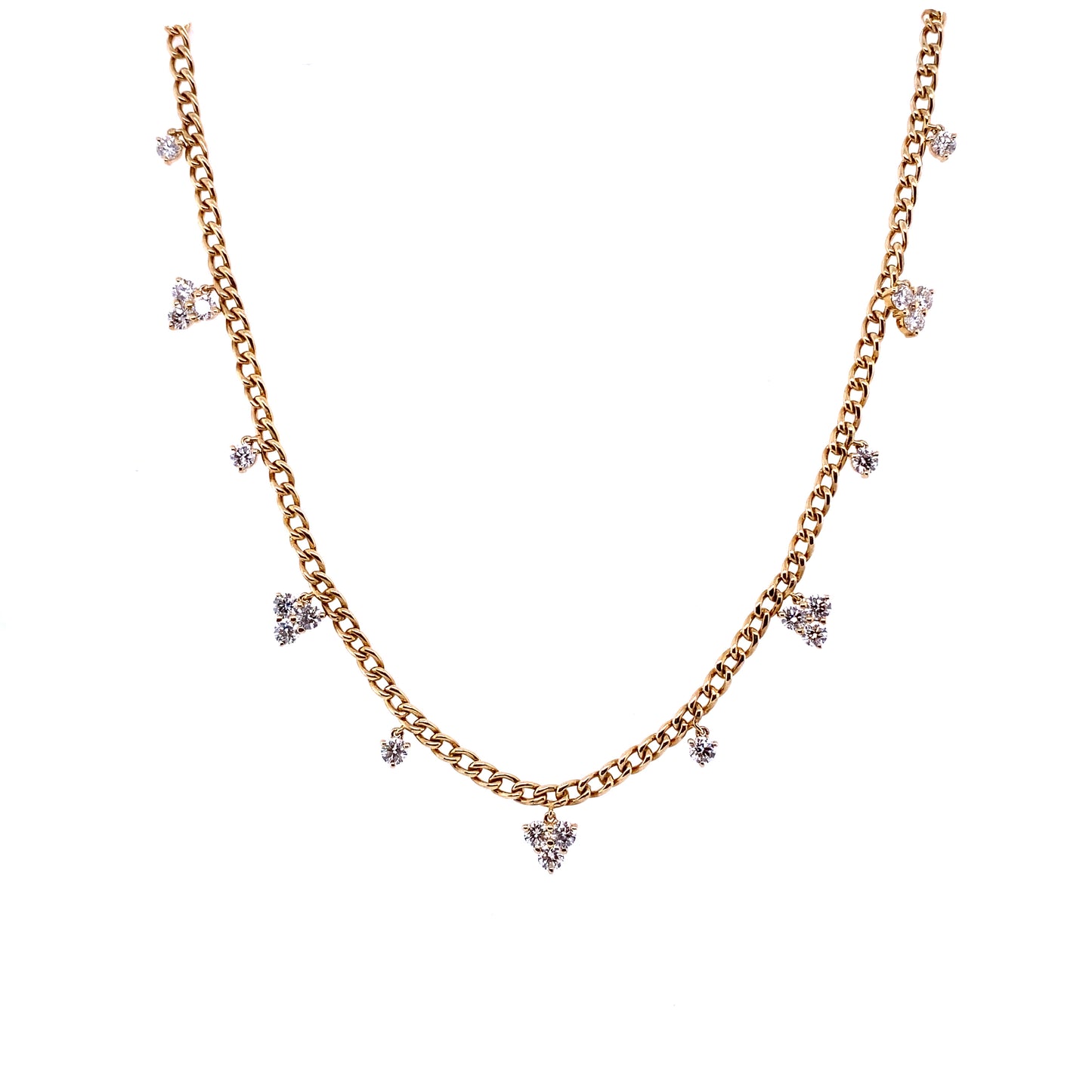 Gold & Diamond Station Necklace