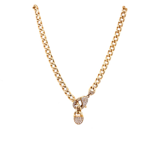 Gold & Diamond Clasp Necklace