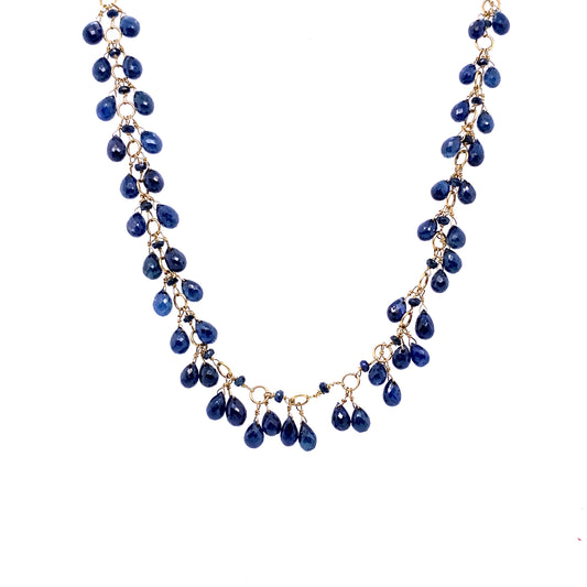 Blue Sapphire & Gold Necklace