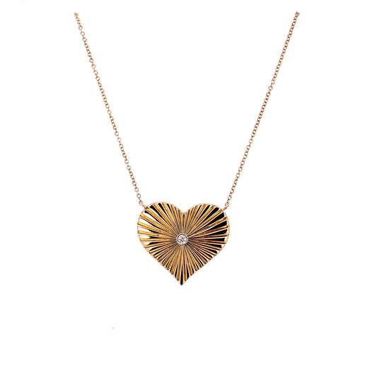 Gold & Diamond Heart Necklace
