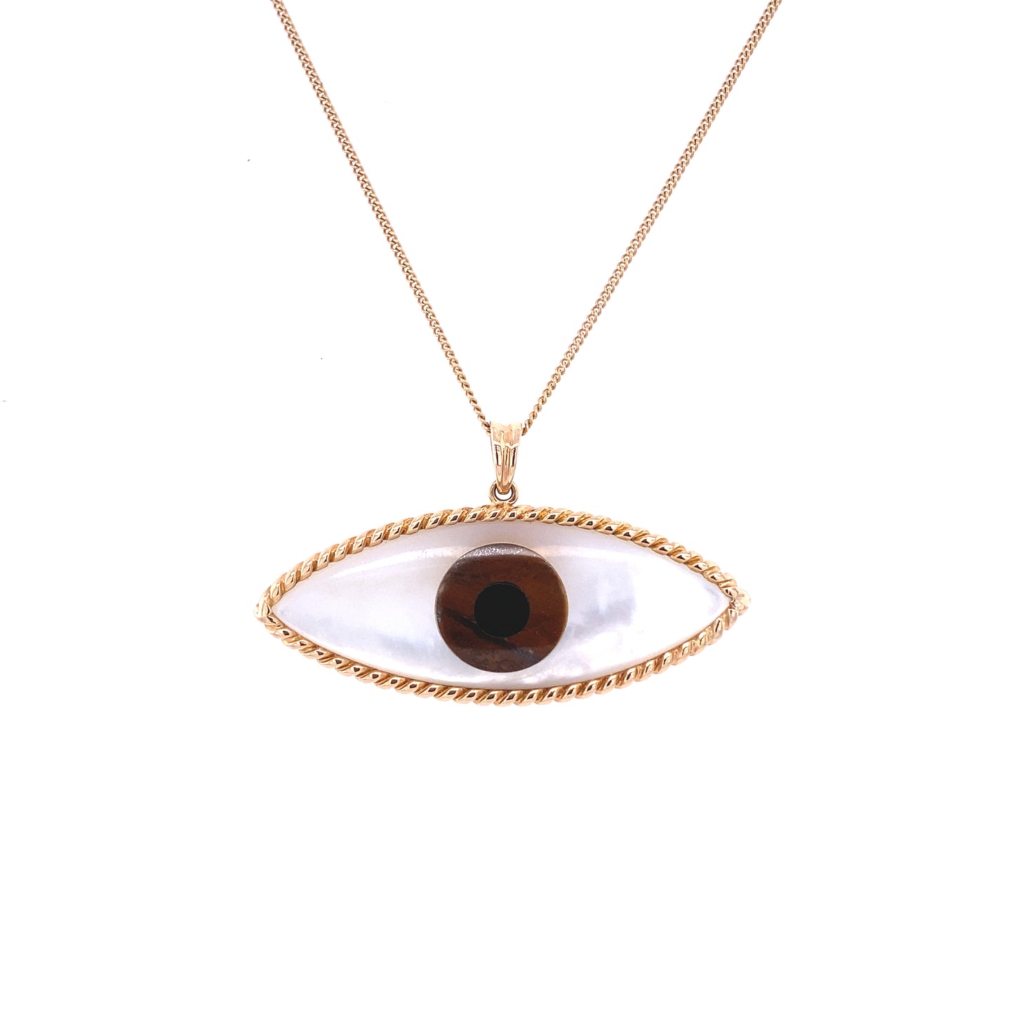 Mother of Pearl Evil Eye & Gold Necklace