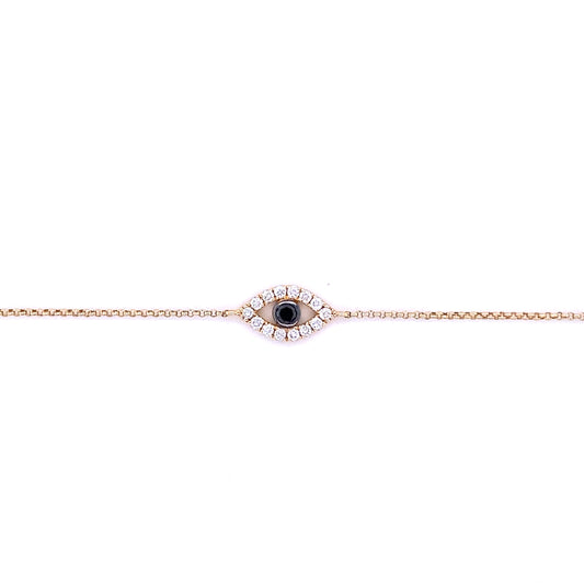 Diamond & Gold Evil Eye Bracelet
