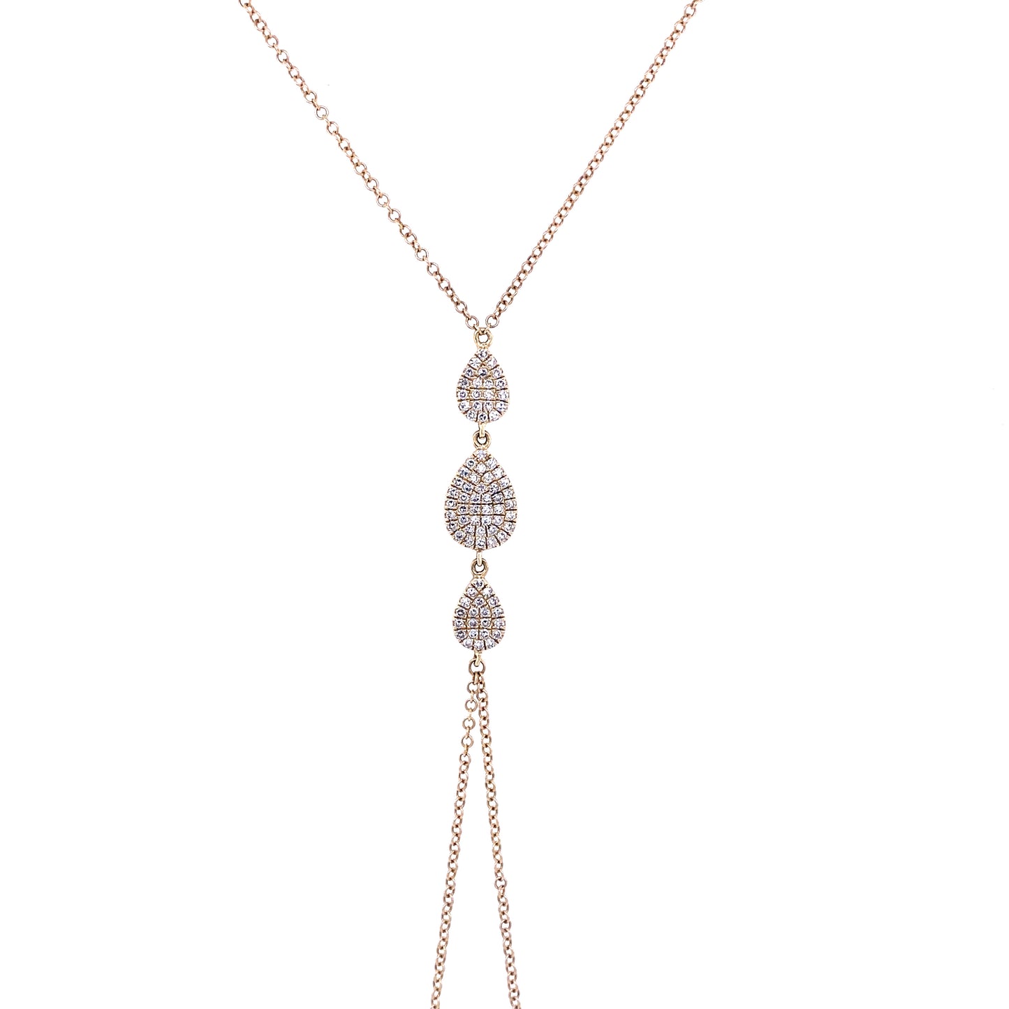 Gold & Diamond Pear shape Chain Hand