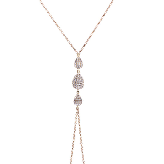 Gold & Diamond Teardrop Hand Chain