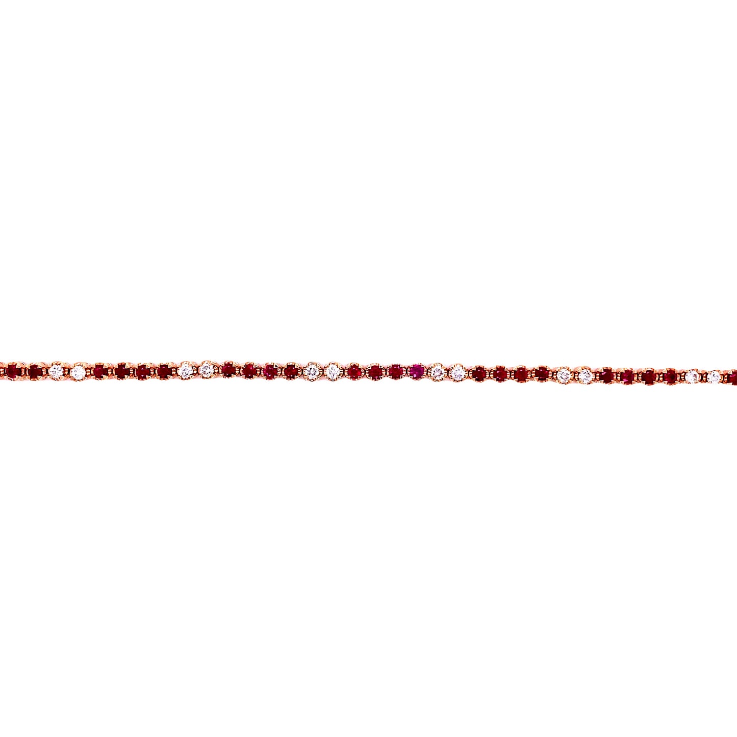 Rose Gold & Diamond Ruby Tennis Bracelet