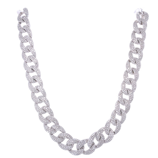 Diamond & White Gold Cuban Necklace