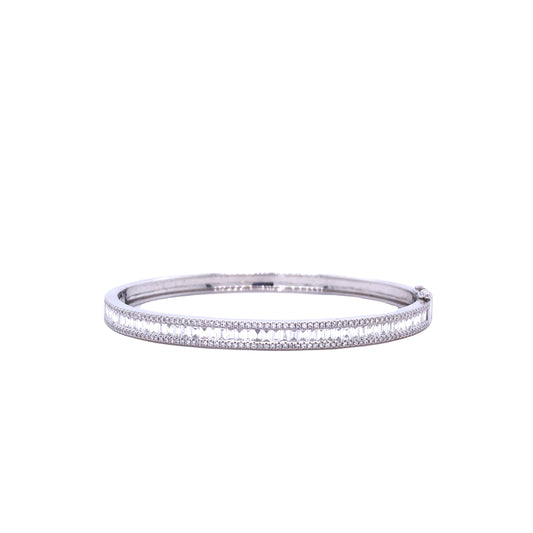 Diamond & White Gold Baguette Cuff Bracelet