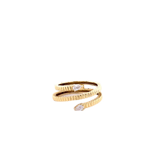 Diamond & Gold Coil Ring