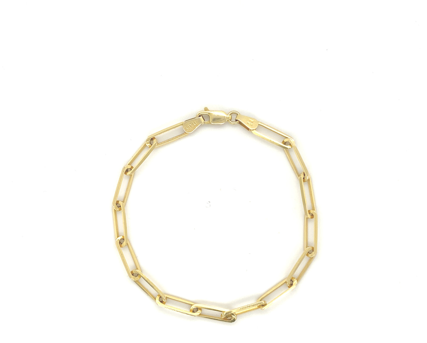 Gold Hollow Paperclip Bracelet