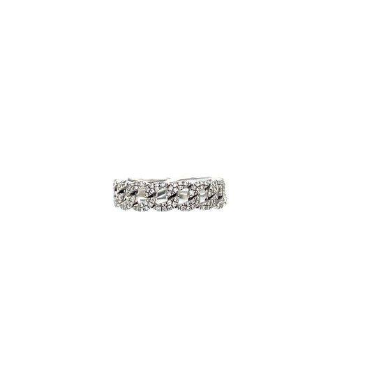 Diamond & White Gold Cuban Ring
