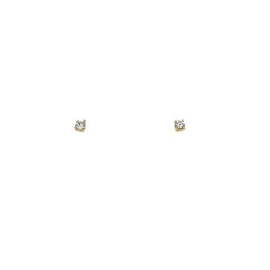 Diamond & Gold Square Stud Earrings