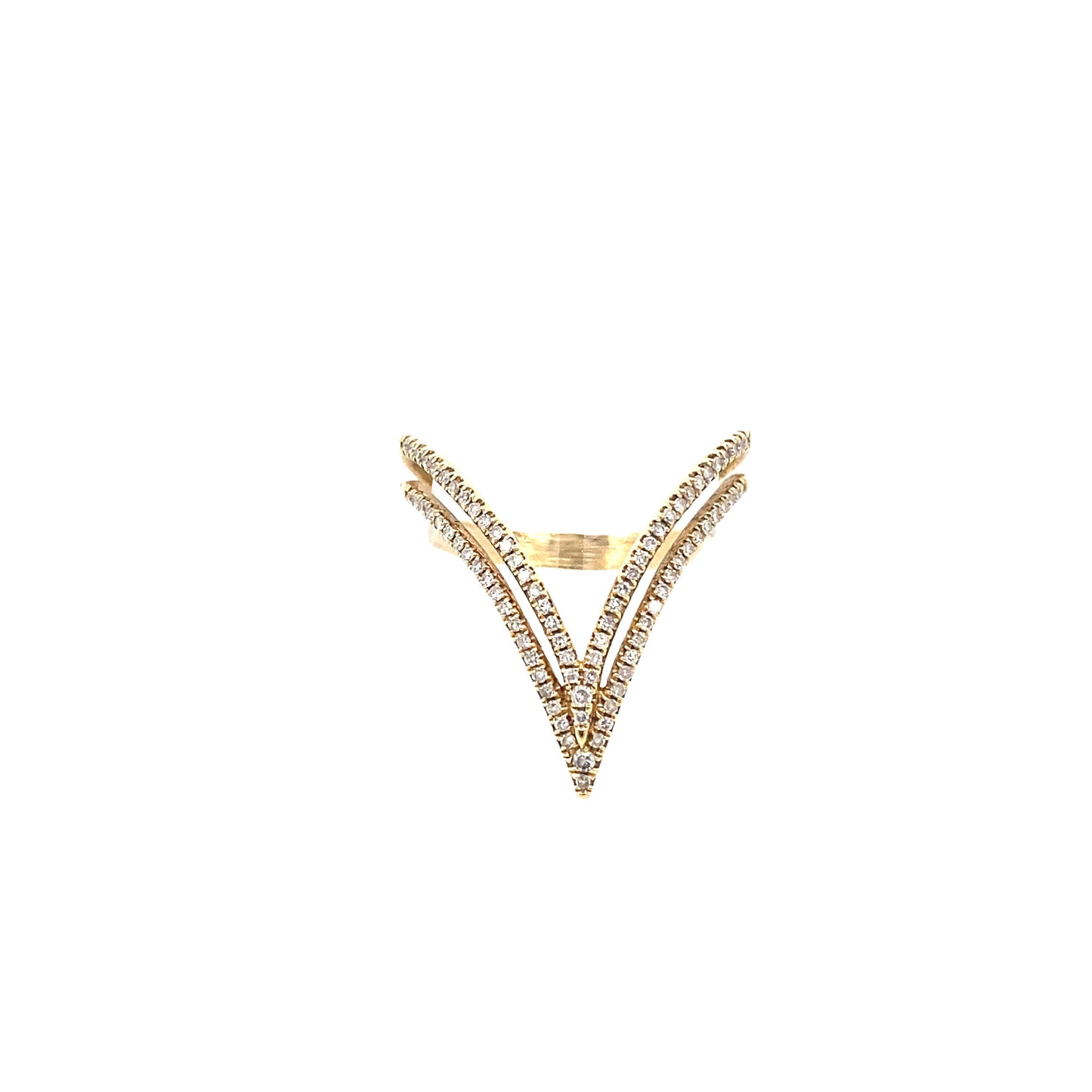 Diamond & Gold V Ring