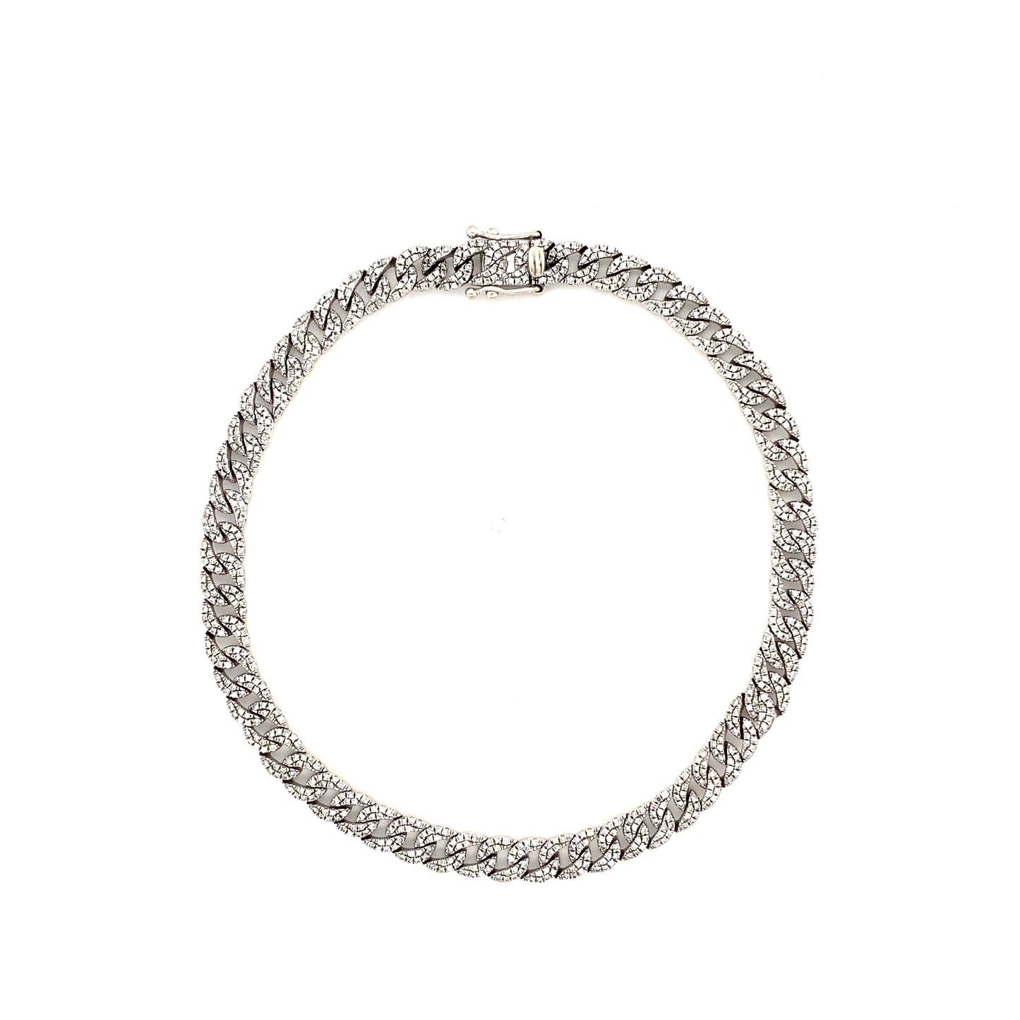 Diamond & White Gold Cuban Anklet