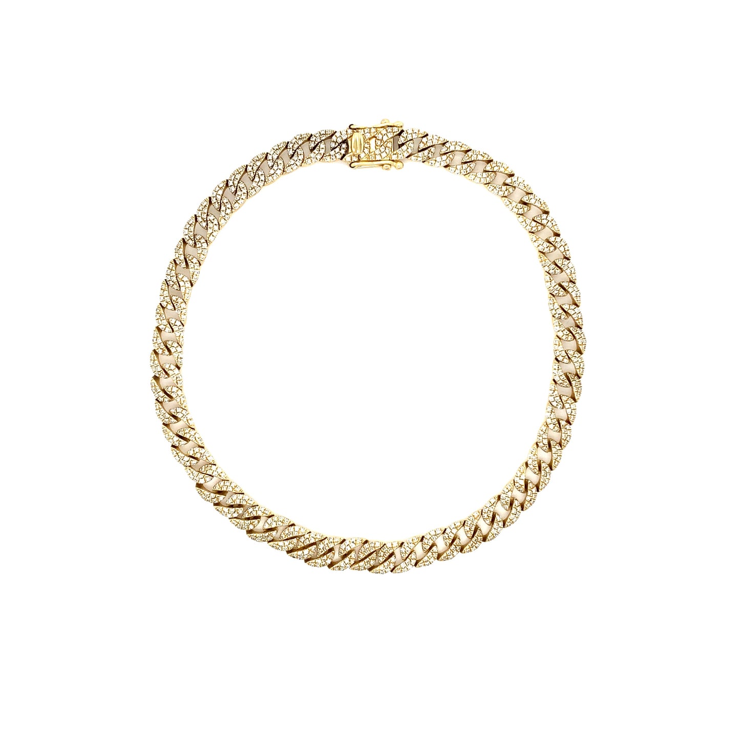 Diamond & Yellow Gold Cuban Anklet
