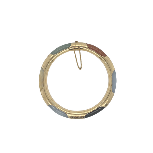 Multi-Stone Gold Cuff Bracelet