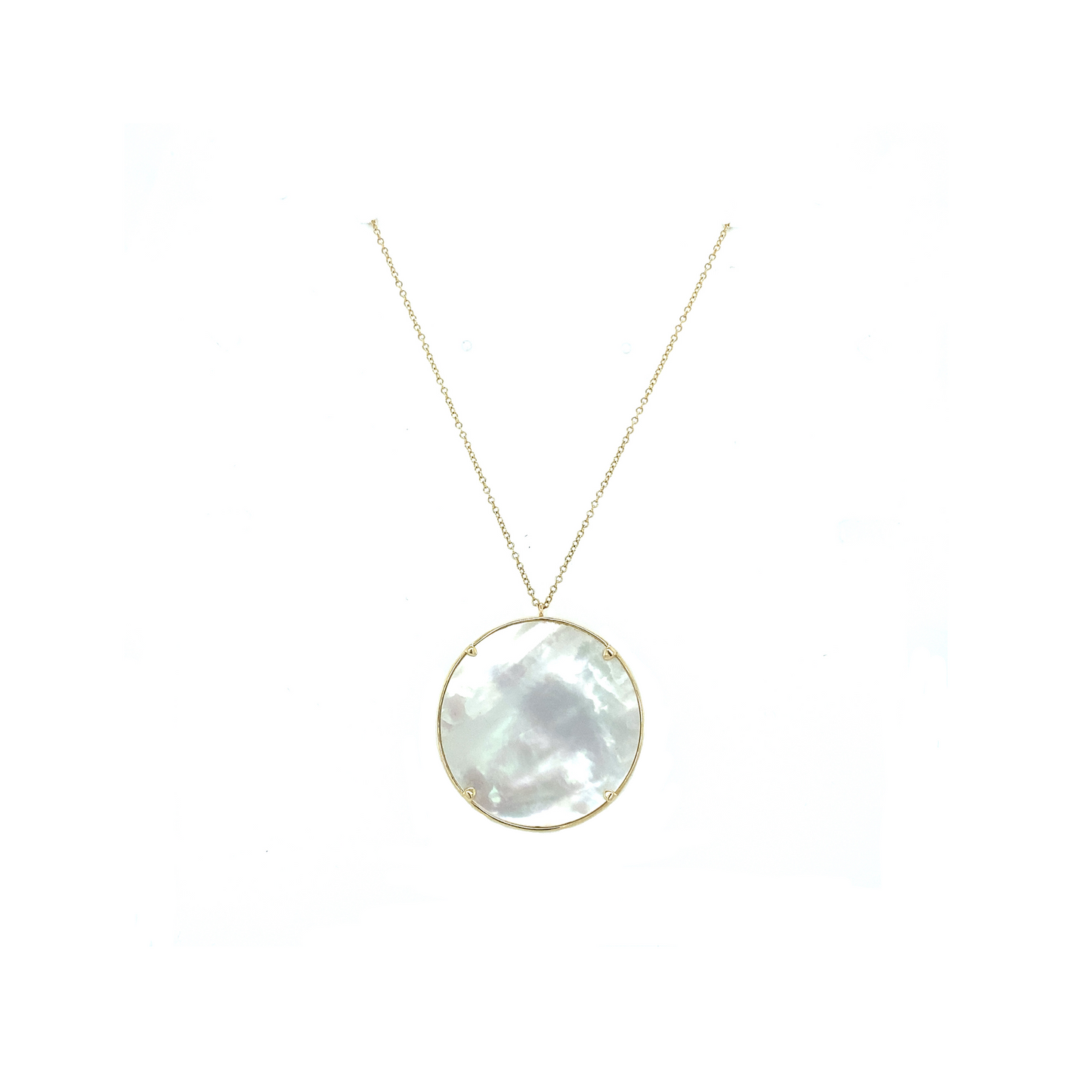 Mother of Pearl, Diamond & Gold Starburst Necklace
