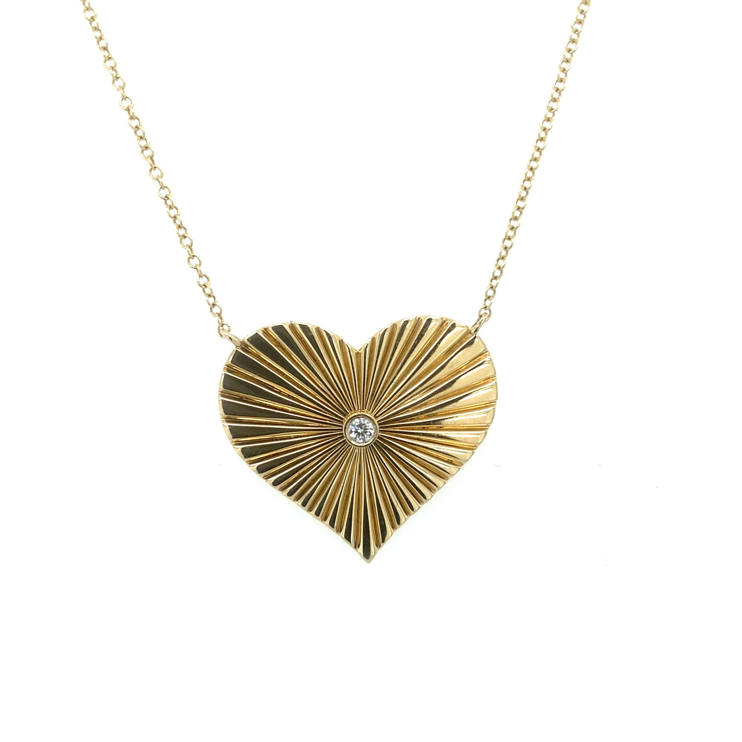 Gold & Diamond Heart Necklace