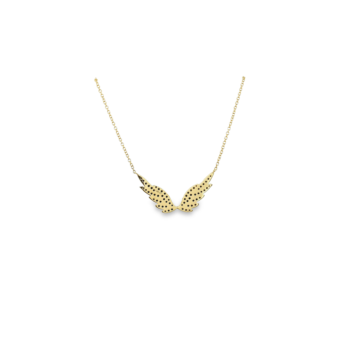 Black Diamond & Gold Wing Necklace