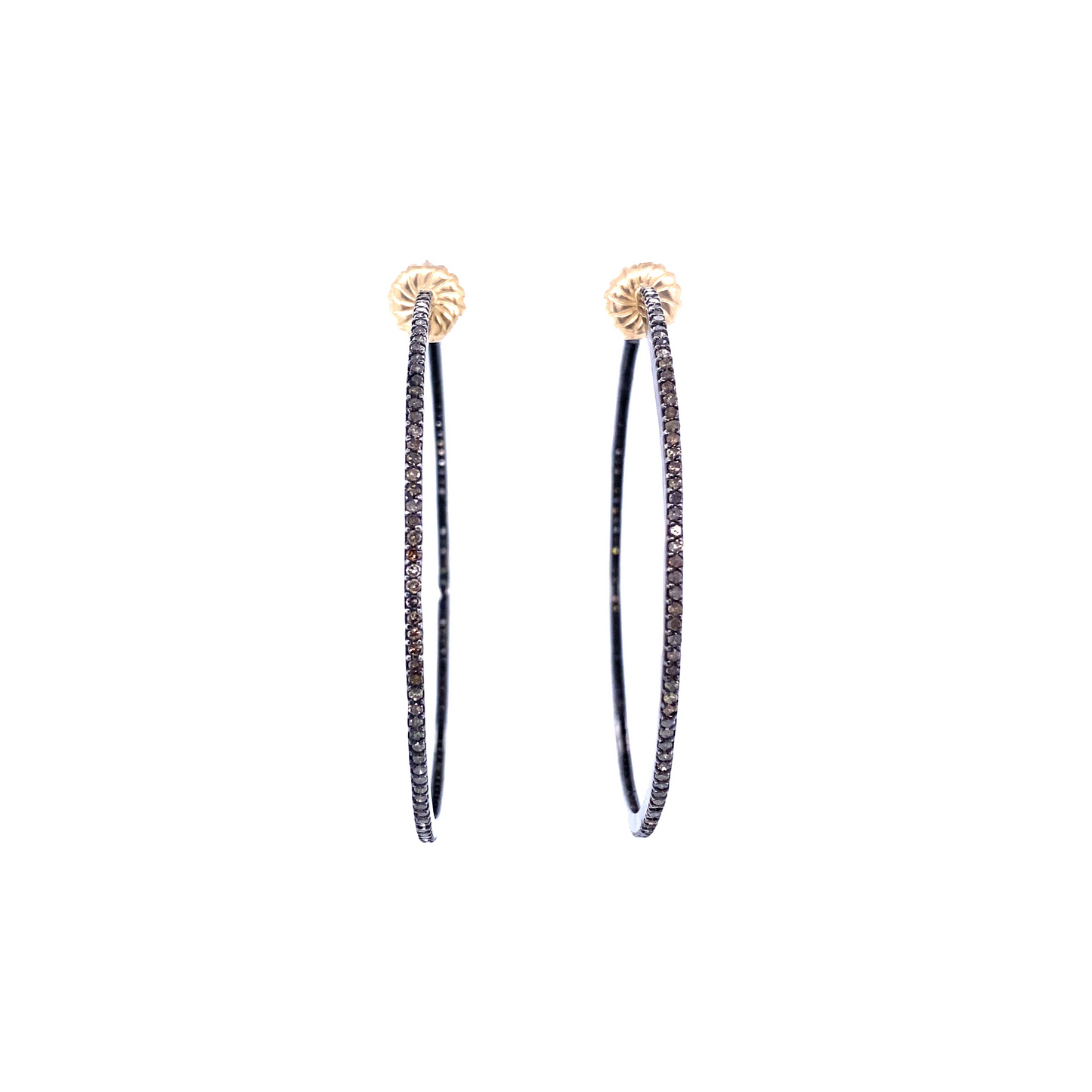 Gold & Champagne Diamond Hoop Earring