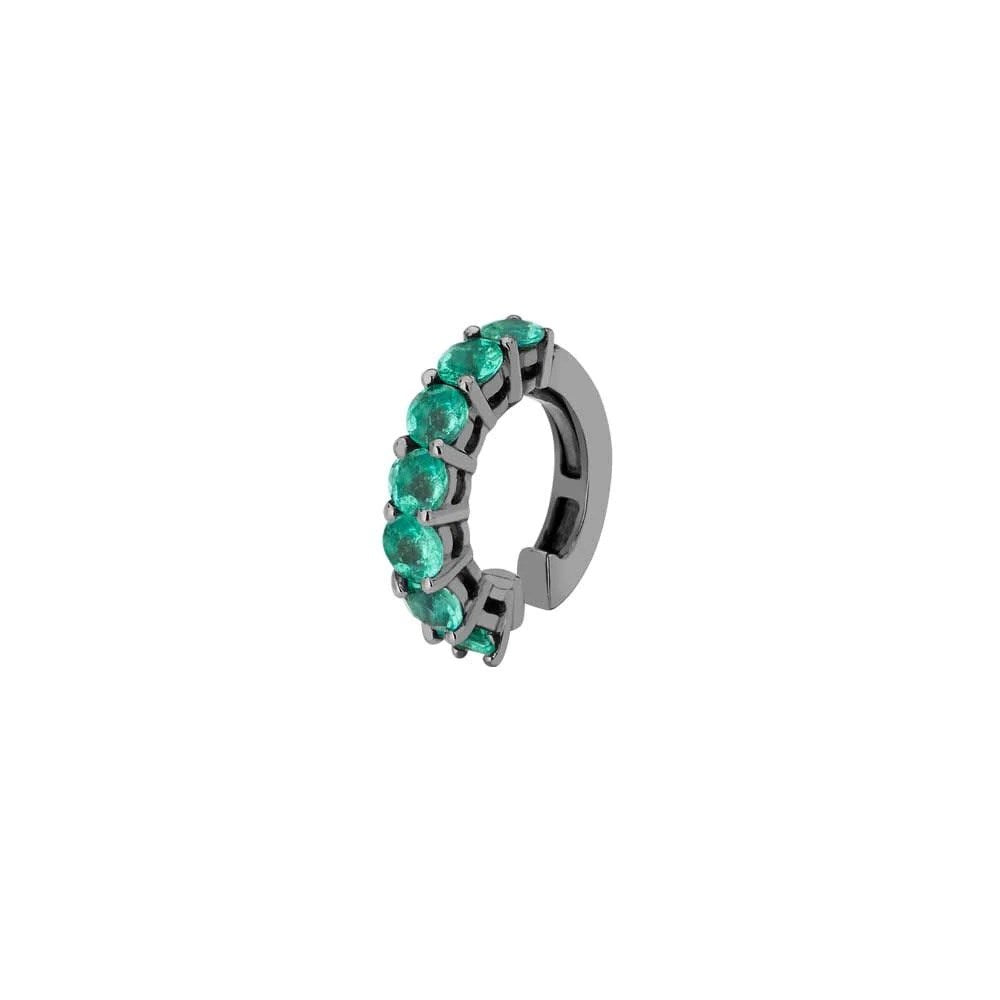 Black Rhodium Plated Emerald Cuff
